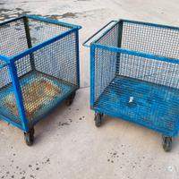 2 Ceste / Carrelli Industriali Vintage in ferro