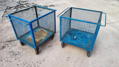 2 Ceste / Carrelli Industriali Vintage in ferro