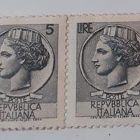 Francobolli 5 Lire Repubblica Italiana