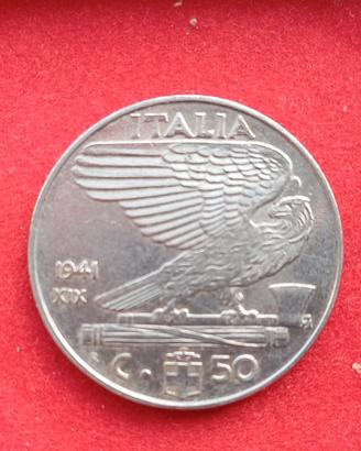 Rara variante impero 50 centesimi 1941 girato 45 °