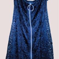 Vestito donna tubino nero in pizzo Mango