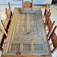 Tavolo etnico antico + 8 sedie