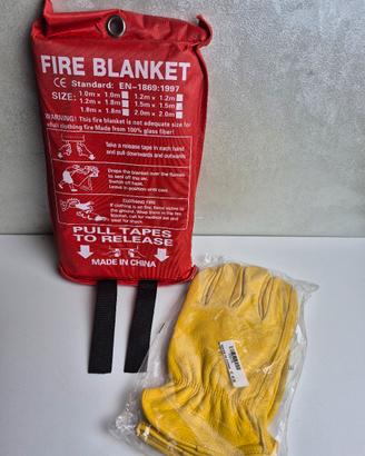 Coperta antincendio  EN 1869 con guanti