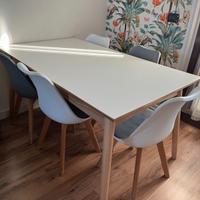 Tavolo da pranzo allungabile bianco 6 a 10 persone
