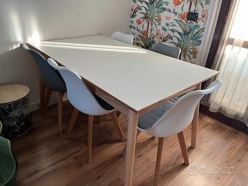 Tavolo da pranzo allungabile bianco 6 a 10 persone