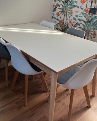 Tavolo da pranzo allungabile bianco 6 a 10 persone