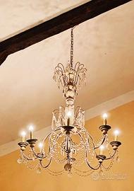 LAMPADARIO ANTICO GOCCE CRISTALLI DIAM. 1,5 MT