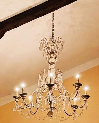LAMPADARIO ANTICO GOCCE CRISTALLI DIAM. 1,5 MT