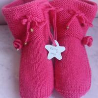 Babbucce di lana fatte ai ferri 