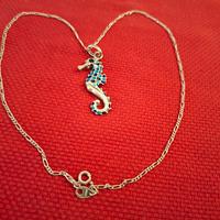 vintage argento collier airoldi cavalluccio marin