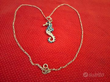 vintage argento collier airoldi cavalluccio marin