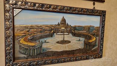 quadro argento 925 in rilievo rifinito in oro