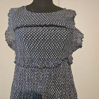 Top blu/bianco fantasia compagnia Italiana.