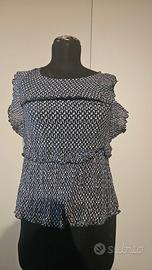 Top blu/bianco fantasia compagnia Italiana.