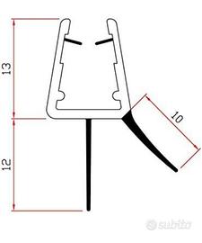 Gocciolatoio/guarnizione vetro doccia 100 cm