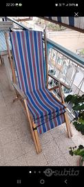 Sdraio/lettino giardino legno con supporto piedi