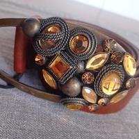 Cintura donna cuoio Marina Galanti nuova con carte