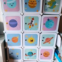 mobile bambini  songmics con 16 cubi modulabili 