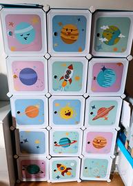 mobile bambini  songmics con 16 cubi modulabili 