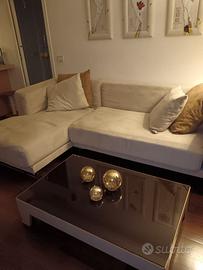 Divano angolare relax in Alcantara beige