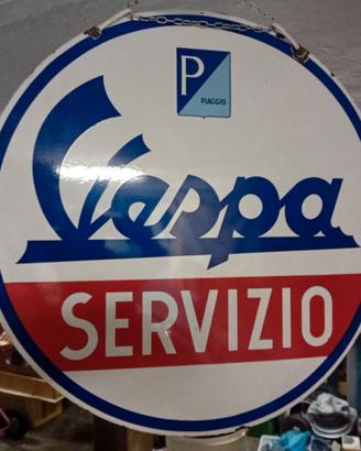 Insegna smaltata Vespa Servizio