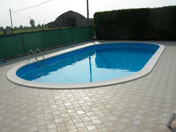 Piscina interrata  forma ovale dim. 800x416, h 120
