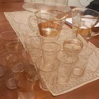 vintage servizio bicchieri vetro due brocche ampol