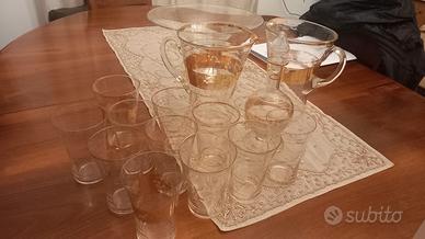 vintage servizio bicchieri vetro due brocche ampol