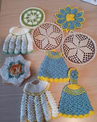 presine in cotone fatte con uncinetto