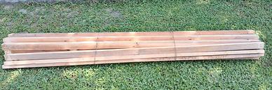 N. 22 Listelli legno cm. 189 x 4,5x sp. 2 cm.
