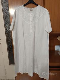 Camicia da notte bianca ricami floreali 54 5Xl 