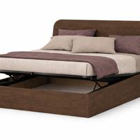 Letto Virgo 160X190 legno contenitore noce gold