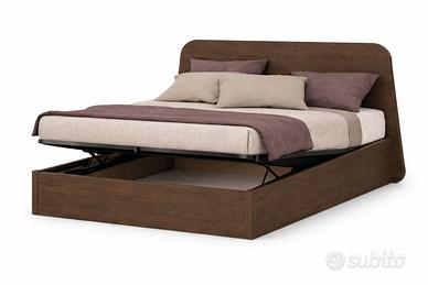 Letto Virgo 160X190 legno contenitore noce gold