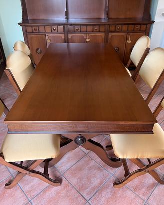 🪑 Tavolo con 6 sedie in legno massello