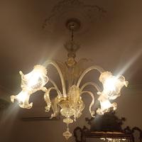 blocco di lampadari in vetro di Murano 