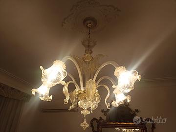 blocco di lampadari in vetro di Murano 