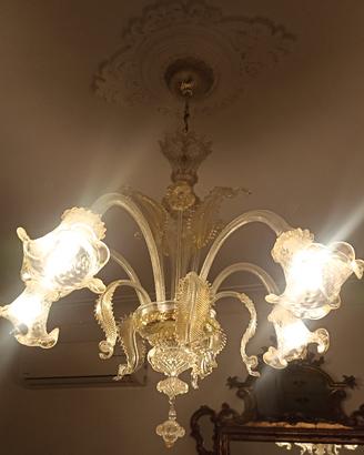blocco di lampadari in vetro di Murano 