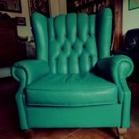 poltrona in pelle verde 