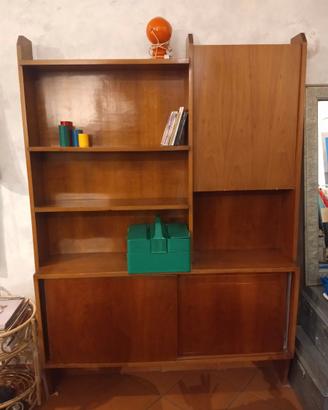 mobile-libreria anni '60 originale in legno