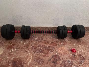 Set manubri componibili e bilanciere fitness 2 in