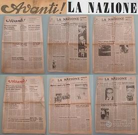 6 QUOTIDIANI D'EPOCA “AVANTI” E “LA NAZIONE”.