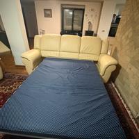 Set divano letto + poltrona, pelle divani e divani