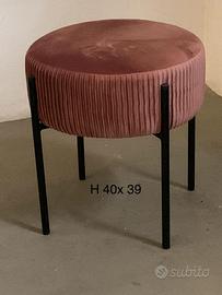 POUF VELLUTO ROSA