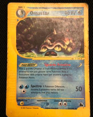 Carta pokemon Omastar 23/144 rara - Skyridge 2003
