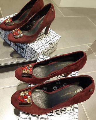 Décolleté TATA Italia bordeaux con strass – 37