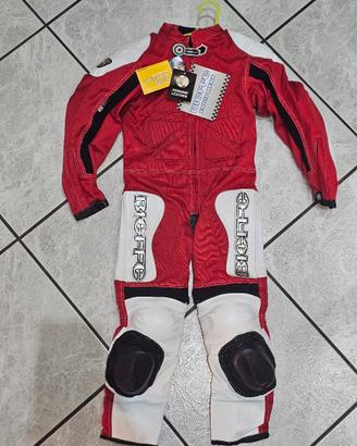 Tuta moto bambino Bieffe in pelle con protezioni 