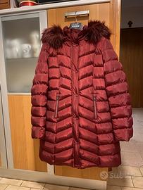 Piumino lungo donna Bordeaux