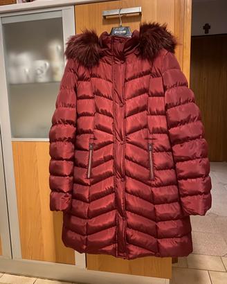 Piumino lungo donna Bordeaux