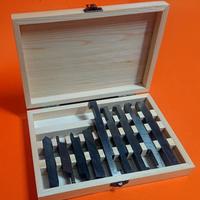 Set 9 utensili tornio HSS 10mm in scatola legno