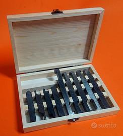 Set 9 utensili tornio HSS 10mm in scatola legno